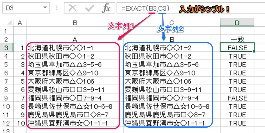 exact関数