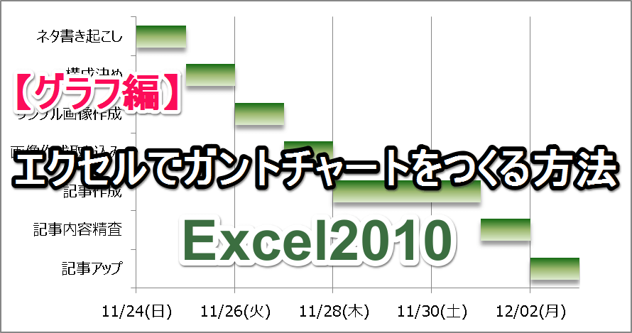 グラフ編 エクセルでガントチャートをつくる方法 Excel2010 Excelを制する者は人生を制す No Excel No Life