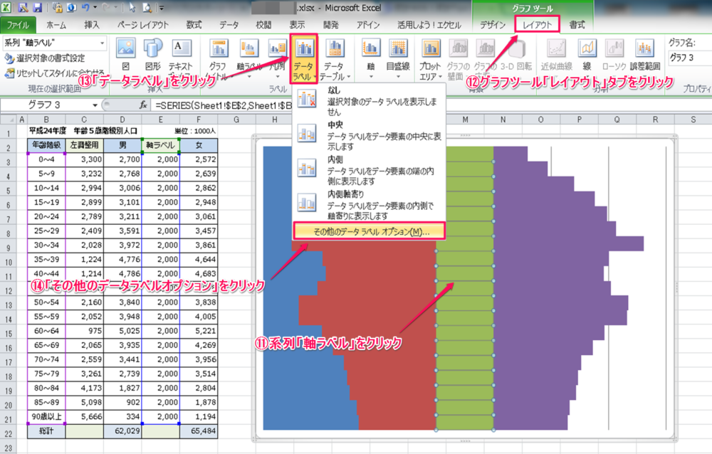 Excel10でピラミッドグラフを作成する方法 Excelを制する者は人生を制す No Excel No Life