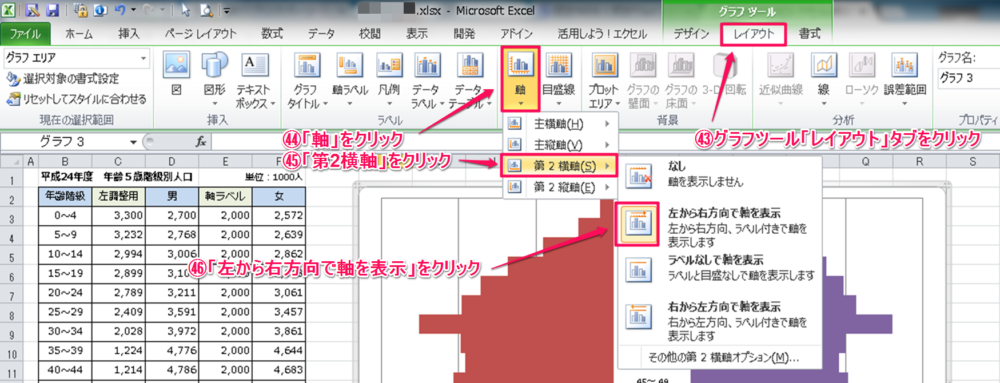 Excel10でピラミッドグラフを作成する方法 Excelを制する者は人生を制す No Excel No Life