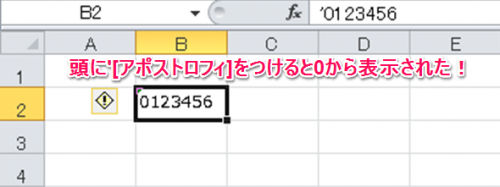 '[アポストロフィ]を頭に入れて文字列扱いにする③