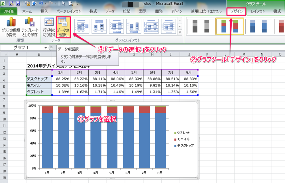 積み上げ縦棒グラフの順序を元表と同じに修正する方法 Excelを制する者は人生を制す No Excel No Life