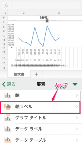 グラフ軸ラベル設定①