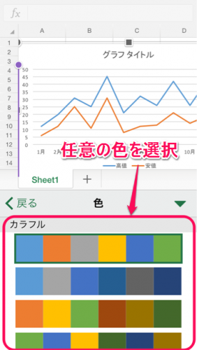 グラフ系列色変更②
