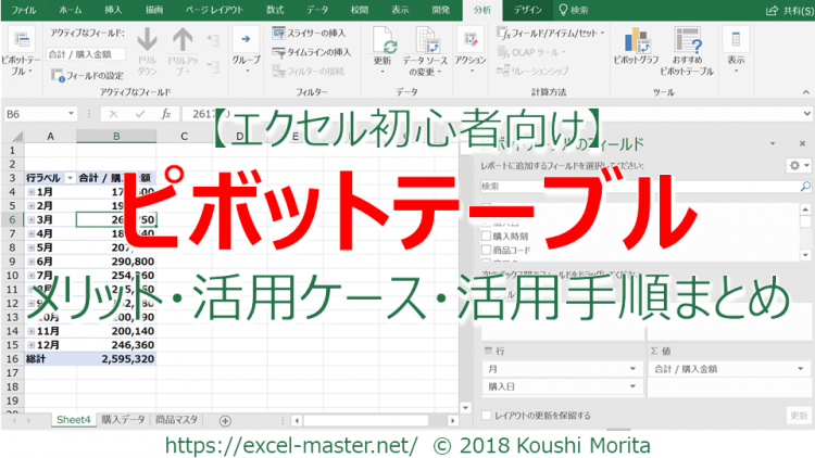 【エクセル初心者向け】関数よりも簡単に集計できる!ピボットテーブルのメリット・活用ケース・活用手順まとめ