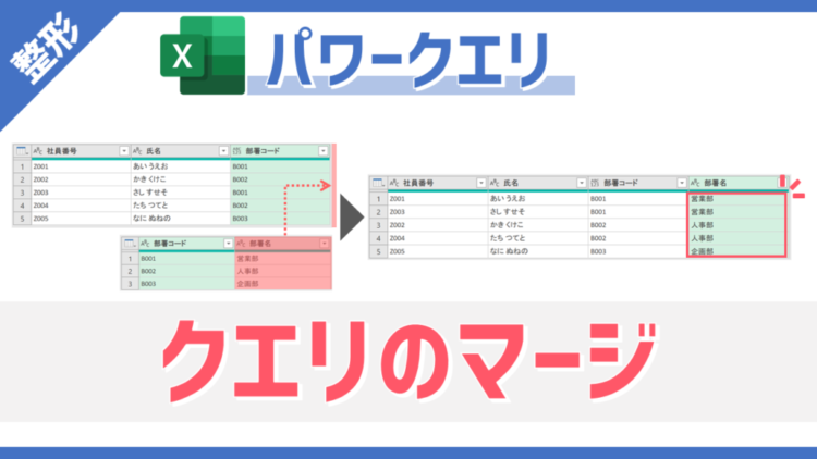 【パワークエリ】別表の列データの転記を自動化できる「クエリのマージ」・「マージ」の使い方