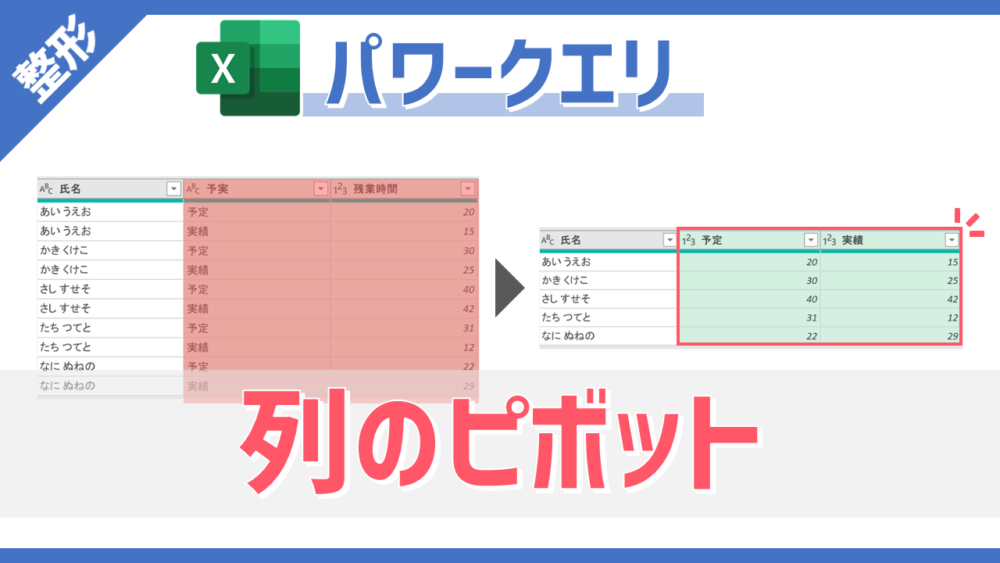 パワークエリの「列のピボット」コマンドのサムネイル