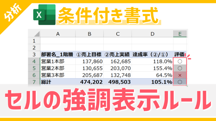 【条件付き書式】絶対的な条件でセルを色付けできる「セルの強調表示ルール」の使い方