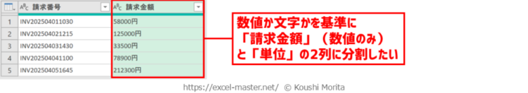 「数字から数字以外による分割」・「数字以外から数字による分割」コマンドの使いどころ