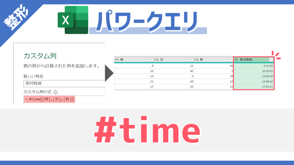 パワークエリのM関数「#time」のサムネイル